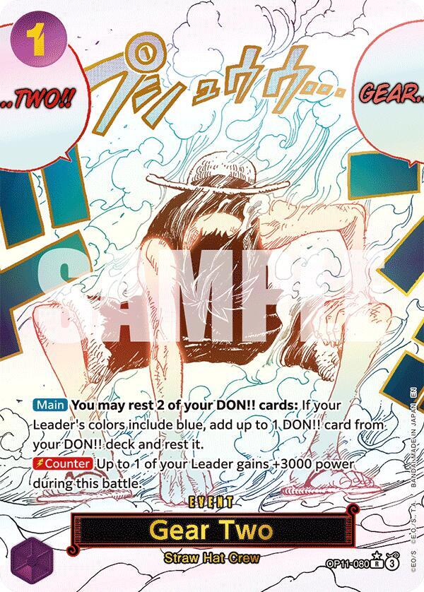 One Piece Gear Two (Alternate Art) OP11-080 A Fist of Divine Speed Foil